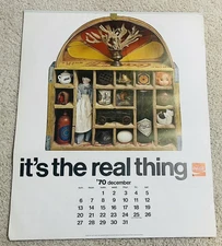 VINTAGE 13 MONTH COCA-COLA CALENDAR 1970  1971 Beautiful Photos Unmarked VGC