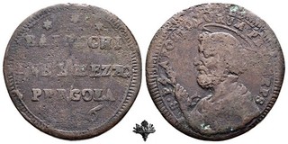 STATO PONTIFICIO Pergola Sampietrino 1796 RARO Papa Pio VI