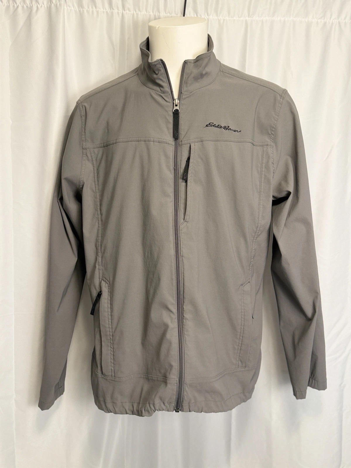 Eddie Bauer Men's large Travex full zip nylon spandex outdoor lightweight jacket