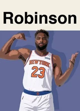 Mitchell Robinson Artist Signed Basketball Art Card 2/10