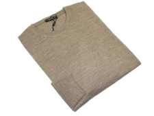 Men PRINCELY Italian Wool Blend Crew Pullover Slim 84001-30 Tas Tan 211