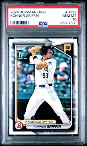 2024 BOWMAN DRAFT KONNOR GRIFFIN 1ST BOWMAN #BD-22 PSA 10