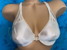 Vintage Wacoal 85529 Nude Soft Embrace Lace Leaf Front Closure Underwire Bra 34B