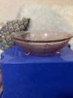 Vintage Jeanette Pink Cherry Blossom Toed Serving Bowl