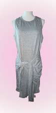 Women's Casual SHEIN Gray Sleeveless Tie Front Dress Ruched Waist | Stretch