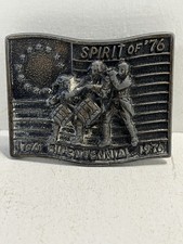 - Belt Buckle Bicentennial Themed Brass Vintage 1970 s