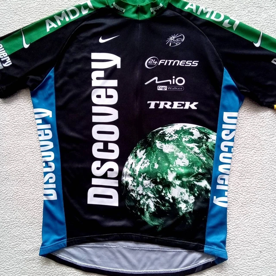 Nike Discovery Channel Green Ed. RARO 2007 Jersey de ciclismo — Alberto Contador — L Foto 4 de 4