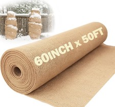 60" x 50 feet Burlap Fabric Roll Multipurpose Burlap Tree Wrap, Natural Jute
