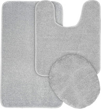 Gramercy Washable Bath Rug   Soft, Plush, Absorbent, Quick-Dry, Durable, 3 Piece