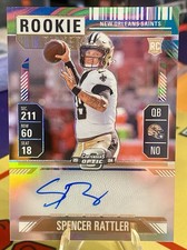 2024 Contenders Optic Spencer Rattler Rookie Ticket On Card Auto Neon Marble 2/4
