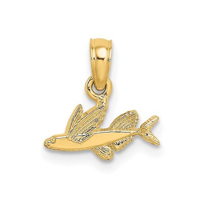 14k Gelbgold Mini Fliegender Fisch Anhänger