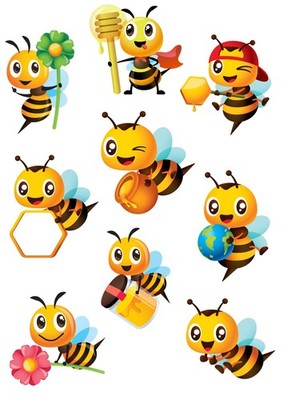 Dekoration SCHULE KINDERGARTEN Tag fröhliche Bienen Fenster Broschüre