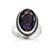 Amethyst Ring, 925 Sterling Silver Ring, Oval Purple Amethyst Ring