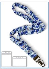 Baby Blue Stretchy Scrunchie Lanyard for ID Badges Keys, Soft Teacher Lanyard