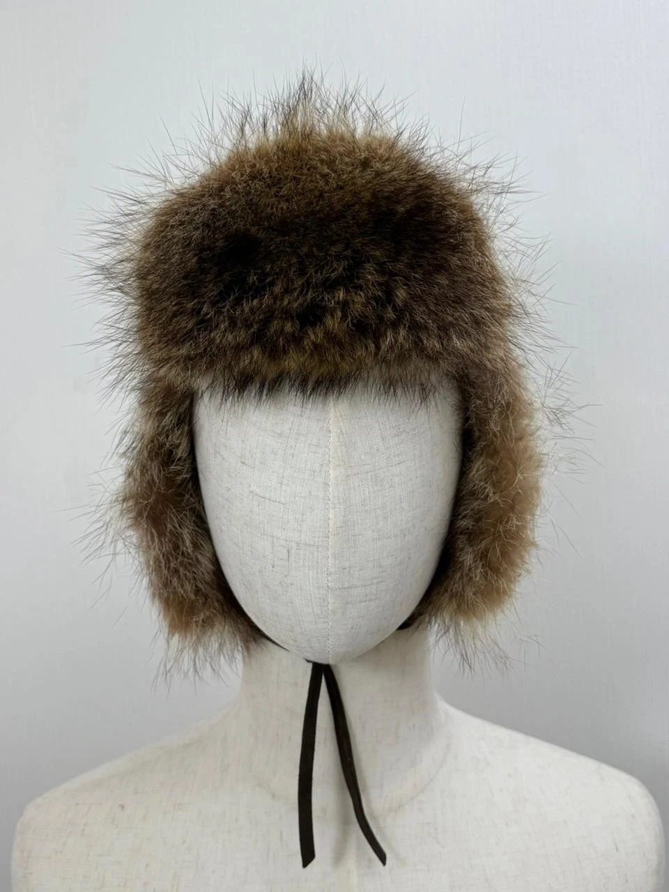 Vintage Real 100% Fur Sheepskin Bomber Caps Leather Trapper Hat