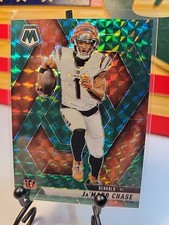 2025 Panini Mosaic Jamarr Chase #11 GREEN REACTIVE PRIZM Cincinnati Bengals