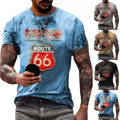 Übergröße Herren Sommer Kurzarm T-Shirts Mode Rundhalsausschnitt Pullover Tops UK