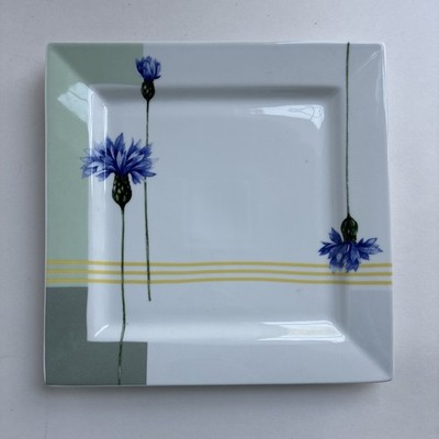 Studio Nova Blue Bonnet Chop Plate Square Platter 12  Porcelain Bachelor Button