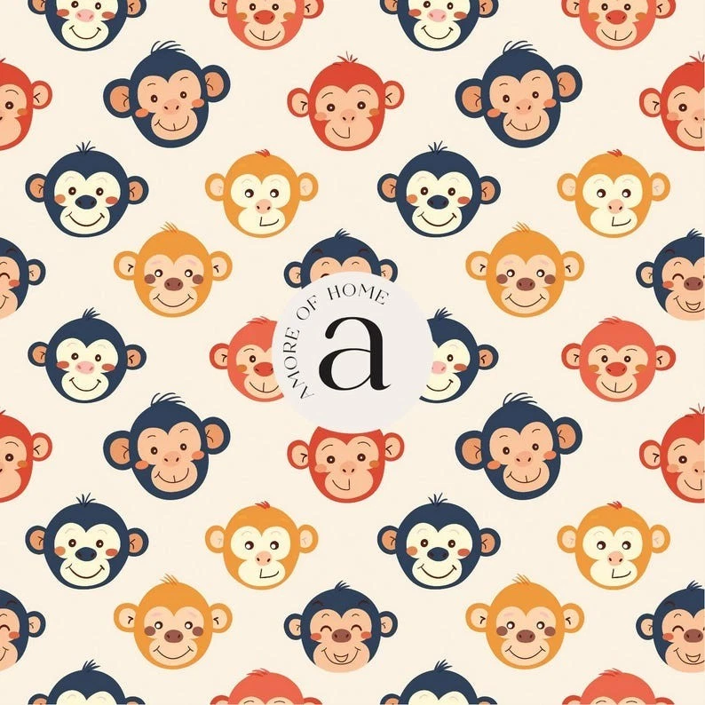 Monkey Wrapping Paper, Animal Gift Wrap for Kids Birthday or Party Roll - Image 4 of 4