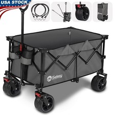 Carrello Pieghevole Resistente Pieghevole da Esterno con Portabicchieri Design Portatile