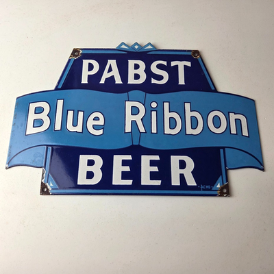 Vintage Pabst Beer Sign - Adult Beverage Blue Ribbon Gas Station