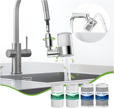720 Rotating Faucet Water Filter - W/4 Filters, 22 Adapters, 2 Modes Faucet Ext