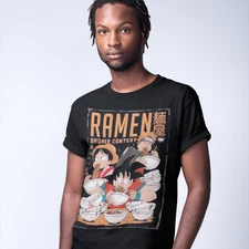 Anime Ramen Contest T-Shirt - Short Sleeve Ultra Soft Crew Neck Tee