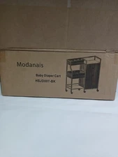 Grey Baby Diaper Caddy Organizer and Storage 3 Tier Rolling Cart Changing Table