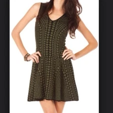 Ronny Kobo dress Torn Green Stars stretch casual comfort fun Dress Size medium