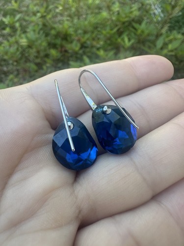 NEU Swarovski Galet Capri blaue Ohrringe Saphir Rarität neu im Karton nicht mehr im Handel erhältlich - Bild 4 von 9