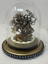 Victorian Mourning Hair Art Under Glass Dome c1870 Cloche