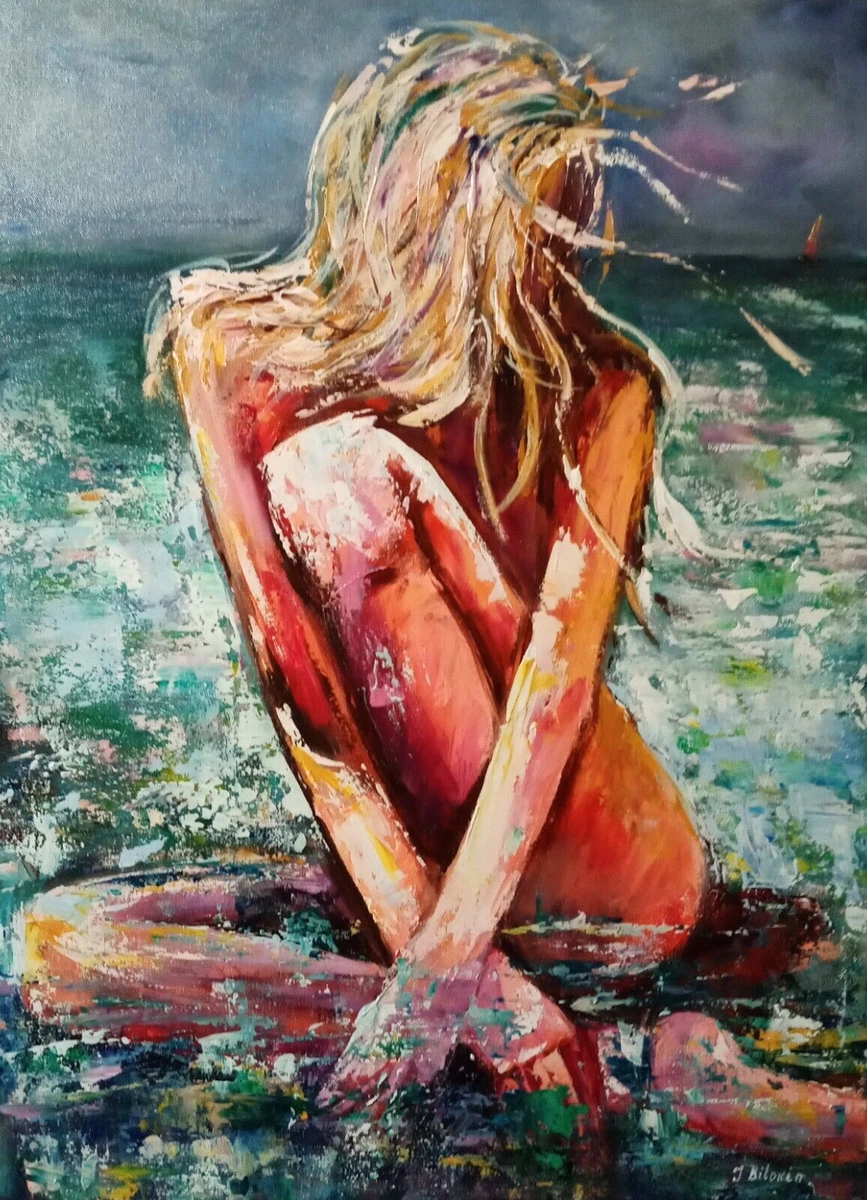Arte de mujer desnuda. Pintura original sobre lienzo. mujer desnuda.  Arte... | eBay