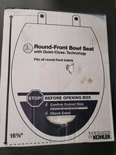 KOHLER 25882-0 Broadwood Round Closed Front Toilet Seat in White OPEN BOX