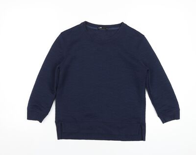 Oodji Damen Pullover Sweatshirt blau Polyester Größe XS Pulli