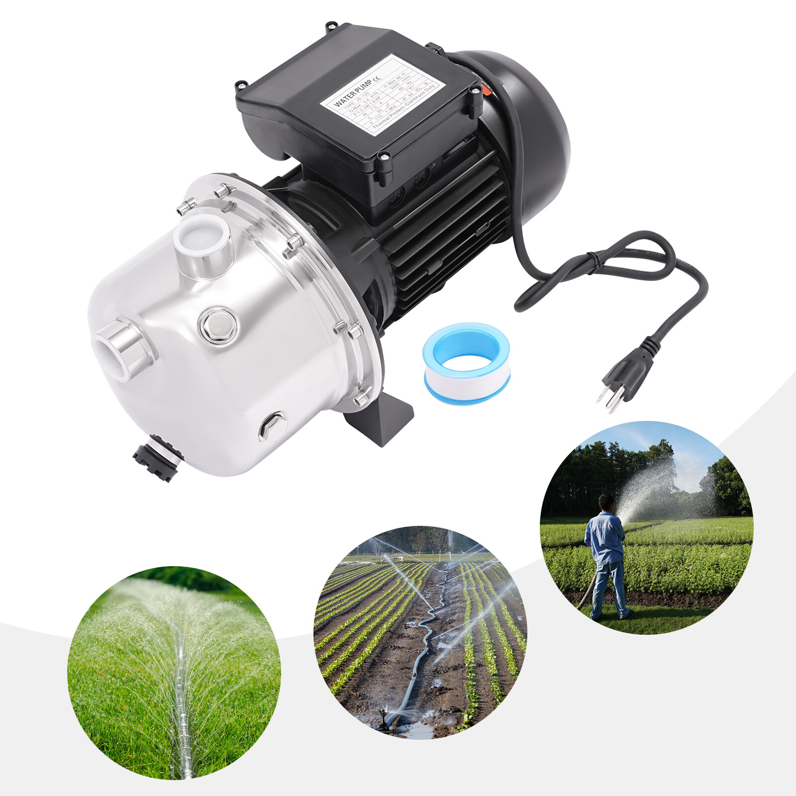 1.6 HP Shallow Well Jet Pump with Pressure Switch for Home Water Supply  
