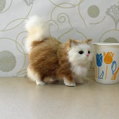 Realistische Katze Plüsch Spielzeug weich und niedlich Plüsch Katze Puppe Kinder - Bild 6 von 26