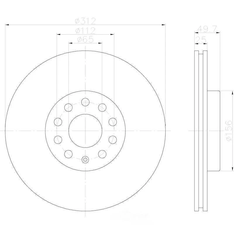 Hella Pagid - Alto carbono y totalmente recubierto para Volkswagen GTI Jetta E 2006-2020 Foto 2 de 4