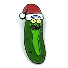 Rick and Morty Pickle Rick Christmas Enamel Pin Cartoon Heady Festival Hat Badge