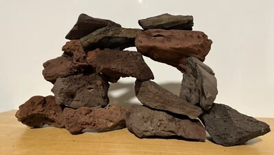 R&D ROCK AND STONE Lava Rocks Set of 12 Fish Aquarium Tank Flat for Stacking Build Your Own R&D