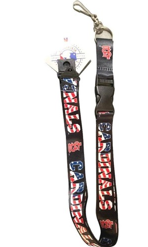 St Louis Cardinals Lanyard Keychain Independence, USA Flag Design Red White Blue - Picture 2 of 2