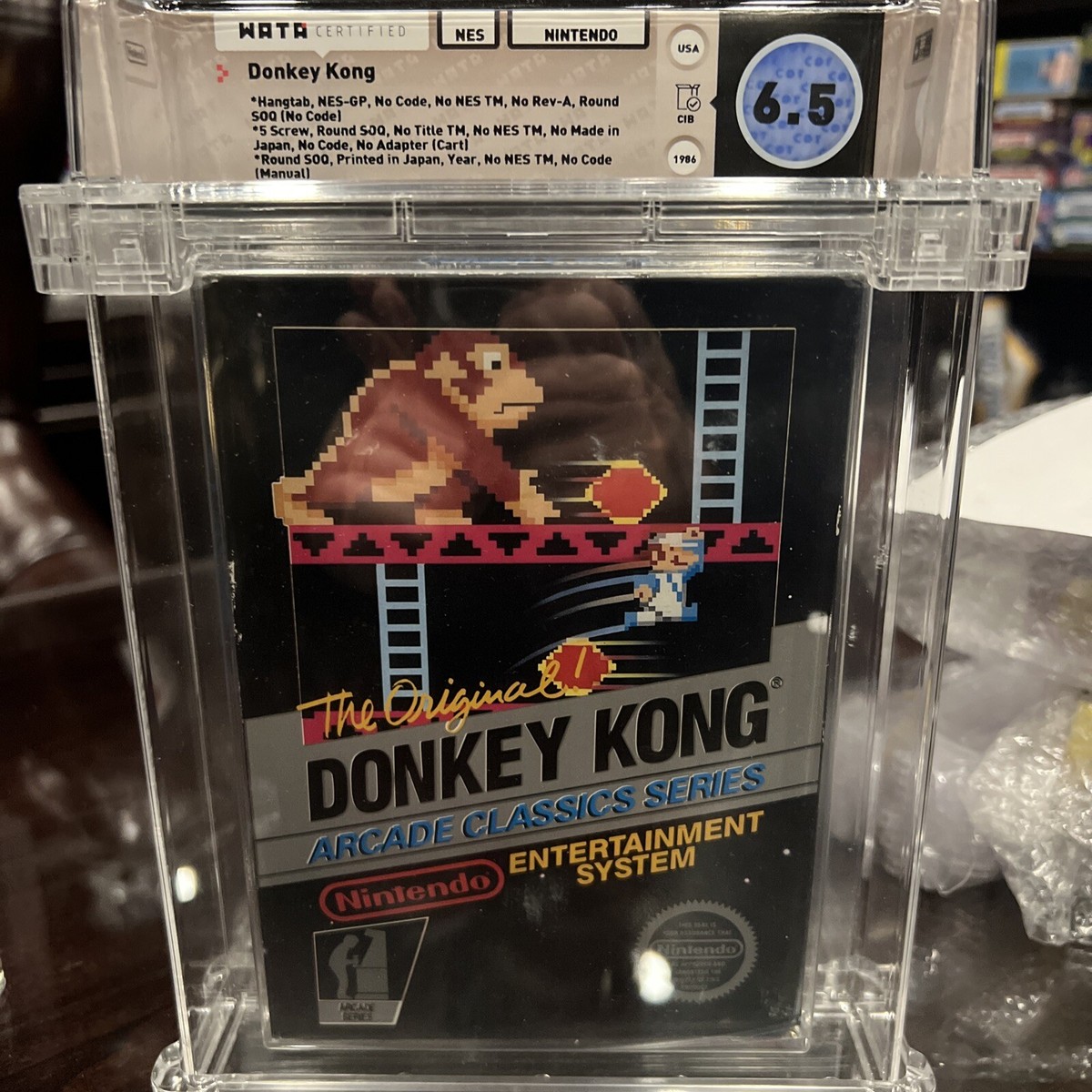Donkey Kong (NES) Black Box, Screw WATA Rare 45496630218|