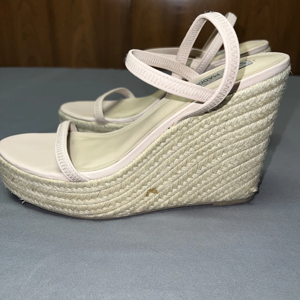 Alpargatas de cuña Steve Madden para mujer tragaluz con tiras talla 9? Beige Foto 2 de 4