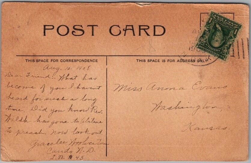 CANDO, North Dakota Postcard "Bird'sEye View" Residential / Houses