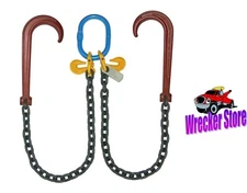STRONG! G80 V CHAIN / V BRIDLE 3/8" x 3' LEGS, J HOOK GRADE 80, Rollback Wrecker