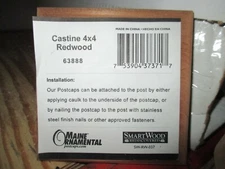 Hatteras Flat Bottom, 4 x 4, Redwood - Post Cap