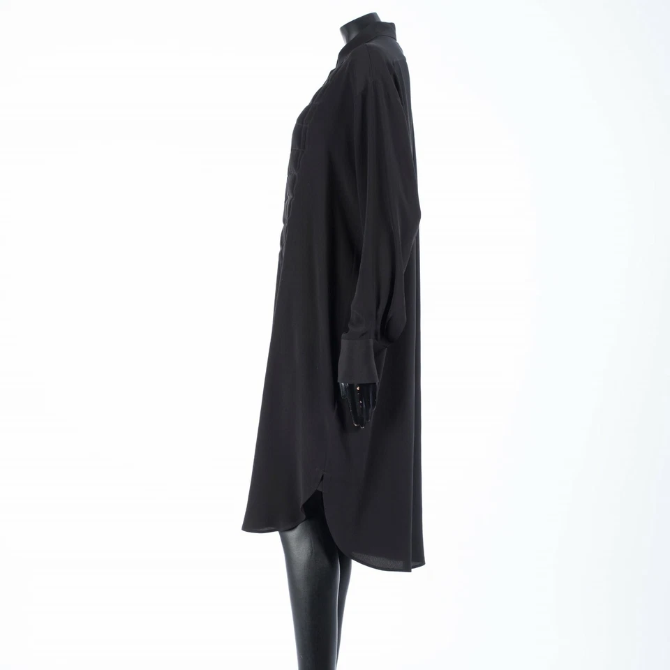 Vestido Camisa BOTTEGA VENETA 2380$ Negro - Acolchado Seda Crepe De Chine Foto 4 de 4