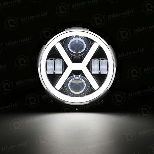 Pair 7" Inch Round LED Headlights for Chevy Truck Camaro C10 Halo Angel Eyes DRL - Picture 20 of 22