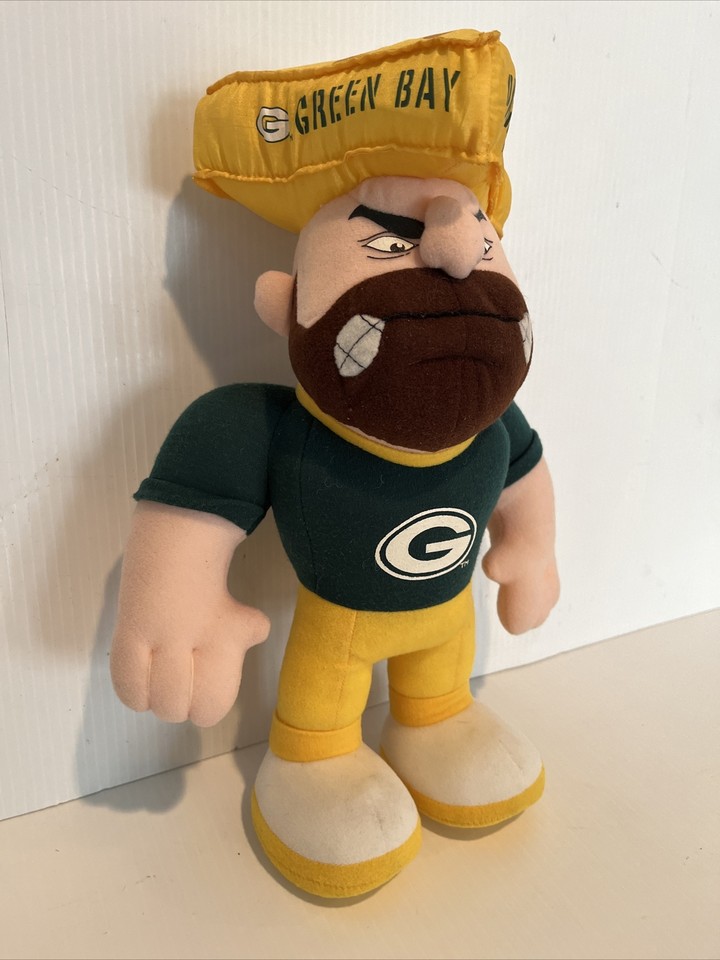 1996 Stuffins Green Bay Packers Cheese Head Plush Vintage NFL
