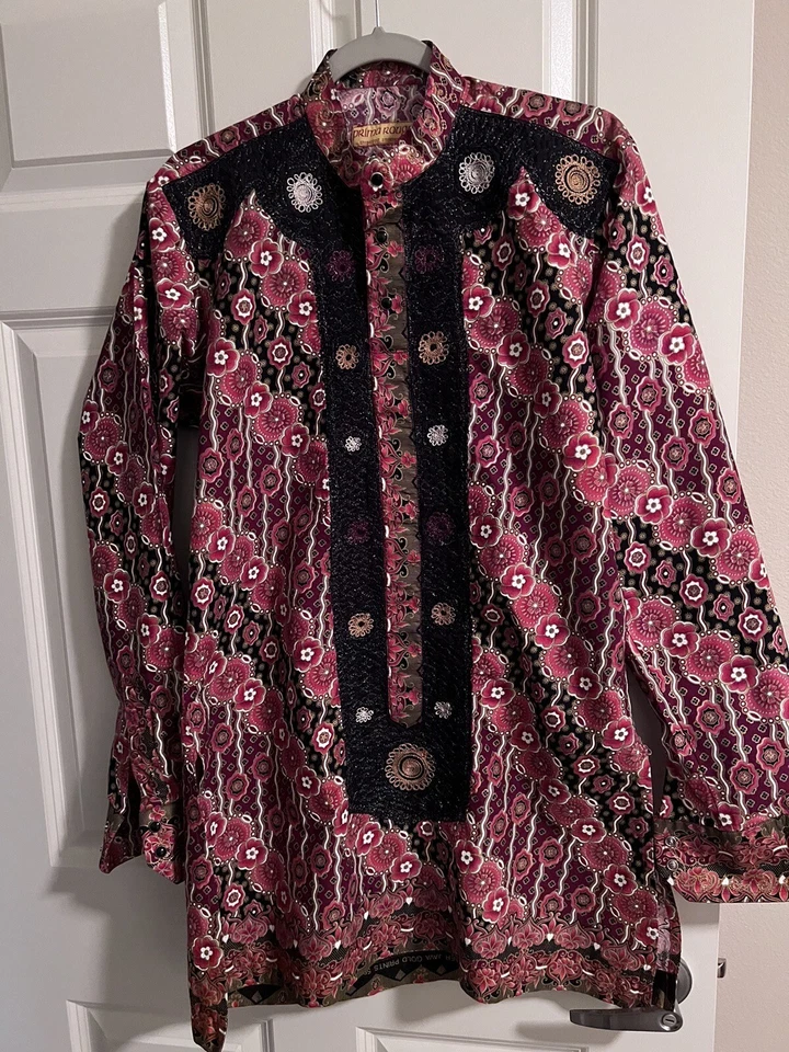 Camisa de diseñador Prima Rouge, estampados dorados Super Java garantizados 5959 Foto 4 de 4