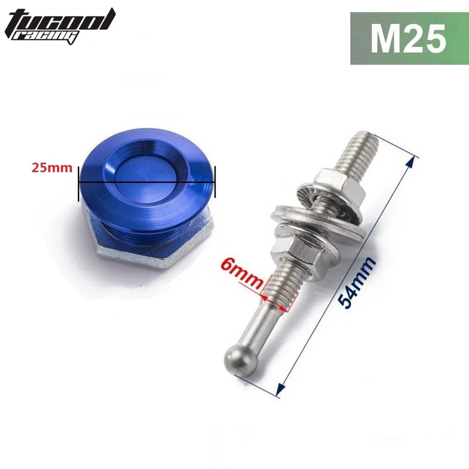 Pines de capó de botón bloqueables de bajo perfil de cierre rápido de aluminio para Honda Foto 3 de 4